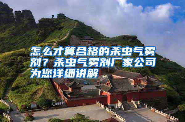 怎么才算合格的殺蟲氣霧劑？殺蟲氣霧劑廠家公司為您詳細(xì)講解