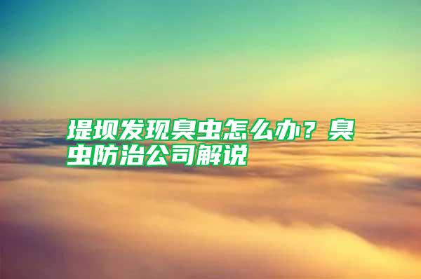 堤壩發(fā)現(xiàn)臭蟲怎么辦？臭蟲防治公司解說