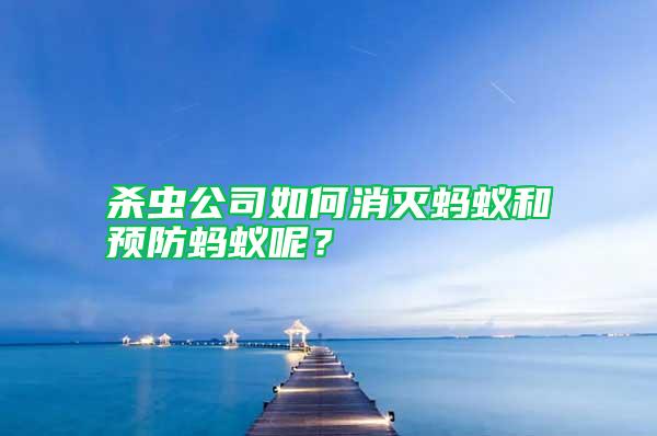 殺蟲公司如何消滅螞蟻和預防螞蟻呢？