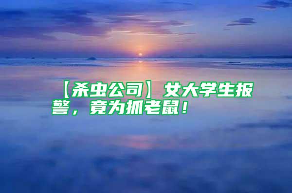 【殺蟲公司】女大學生報警，竟為抓老鼠！