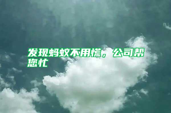 發(fā)現(xiàn)螞蟻不用慌，公司幫您忙