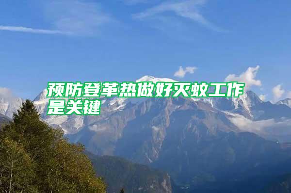 預(yù)防登革熱做好滅蚊工作是關(guān)鍵