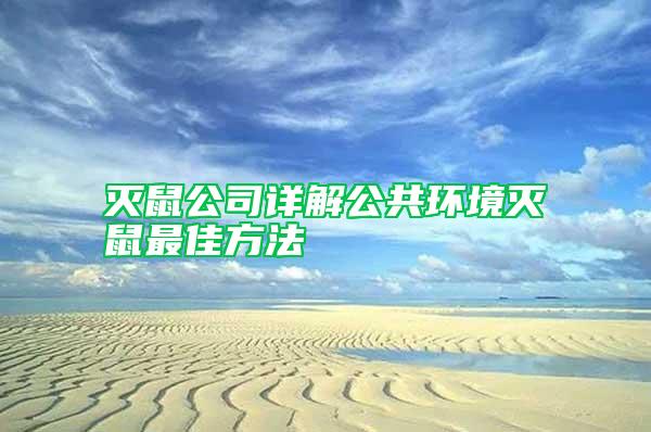滅鼠公司詳解公共環(huán)境滅鼠最佳方法