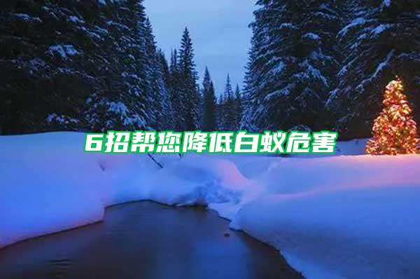 6招幫您降低白蟻危害