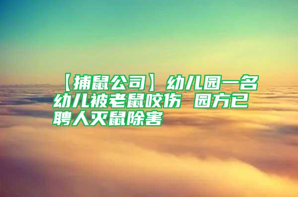 【捕鼠公司】幼兒園一名幼兒被老鼠咬傷 園方已聘人滅鼠除害