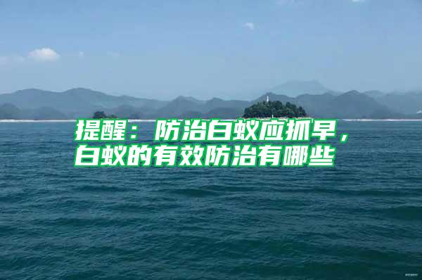 提醒：防治白蟻應抓早，白蟻的有效防治有哪些