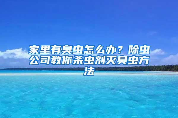 家里有臭蟲怎么辦？除蟲公司教你殺蟲劑滅臭蟲方法
