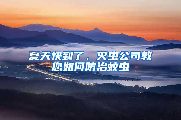 夏天快到了，滅蟲公司教您如何防治蚊蟲