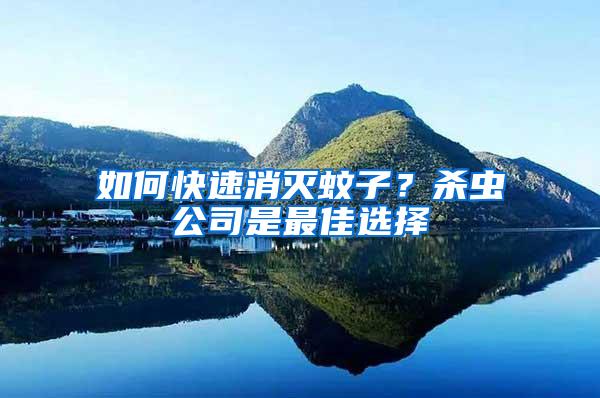 如何快速消滅蚊子？殺蟲公司是最佳選擇