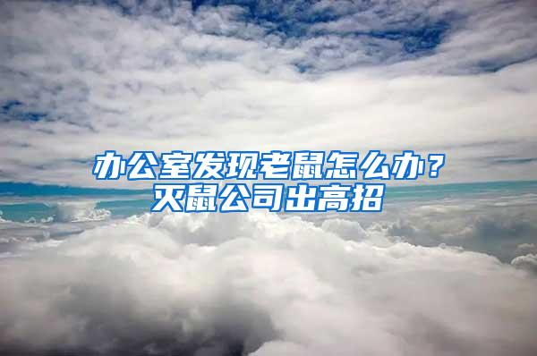辦公室發現老鼠怎么辦？滅鼠公司出高招