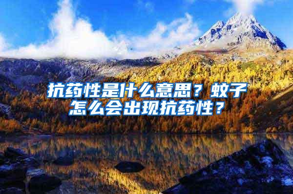 抗藥性是什么意思？蚊子怎么會出現(xiàn)抗藥性？