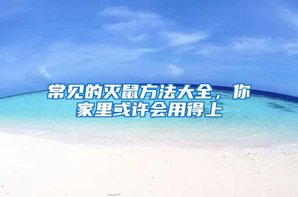 常見的滅鼠方法大全，你家里或許會(huì)用得上