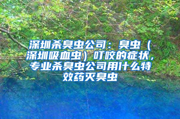 深圳殺臭蟲公司：臭蟲（深圳吸血蟲）叮咬的癥狀，專業(yè)殺臭蟲公司用什么特效藥滅臭蟲