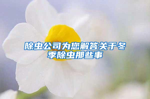 除蟲公司為您解答關于冬季除蟲那些事