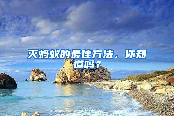 滅螞蟻的最佳方法，你知道嗎？