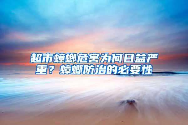 超市蟑螂危害為何日益嚴重？蟑螂防治的必要性
