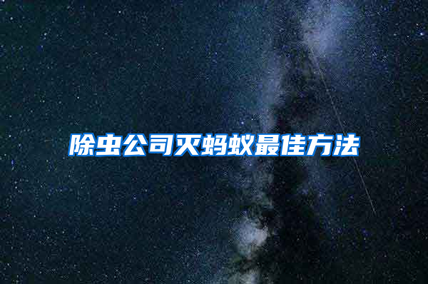 除蟲公司滅螞蟻最佳方法